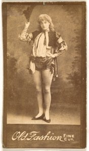 Actress holding hat aloft, from the Actresses series (N664) promoting Old Fashion Fine Cut Tobacco MET DPB869638