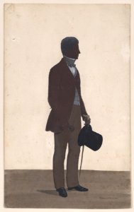 A young man, standing; full length silhouette, profile to right Met DP887357
