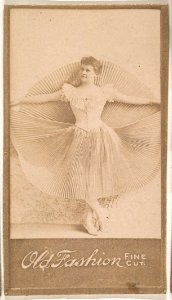 Actress holding out pleated skirt, from the Actresses series (N664) promoting Old Fashion Fine Cut Tobacco MET DPB869733