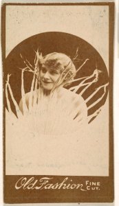 Actress posing behind reeds, from the Actresses series (N664) promoting Old Fashion Fine Cut Tobacco MET DPB869537