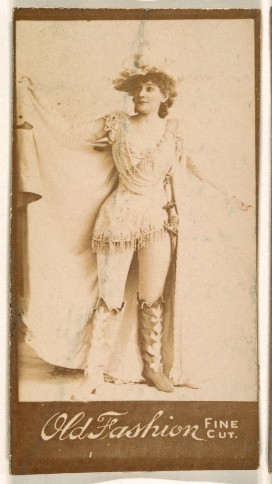 Actress posing with arms aloft, from the Actresses series (N664) promoting Old Fashion Fine Cut Tobacco MET DPB869650