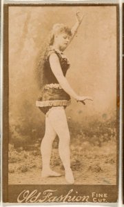 Actress posing with one arm aloft, from the Actresses series (N664) promoting Old Fashion Fine Cut Tobacco MET DPB869652