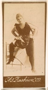 Actress posing with foot on chair, from the Actresses series (N664) promoting Old Fashion Fine Cut Tobacco MET DPB869796