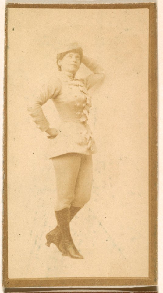 Actress leaning against wall, from the Actresses series (N664) promoting Old Fashion Fine Cut Tobacco MET DPB869783