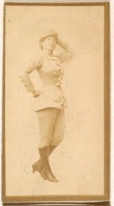 Actress leaning against wall, from the Actresses series (N664) promoting Old Fashion Fine Cut Tobacco MET DPB869783