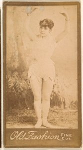 Actress holding arms above head, from the Actresses series (N664) promoting Old Fashion Fine Cut Tobacco MET DPB869654