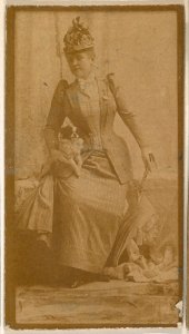 Actress holding dog and parasol, from the Actresses series (N664) promoting Old Fashion Fine Cut Tobacco MET DPB869700
