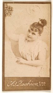 Actress holding bouquet aloft, from the Actresses series (N664) promoting Old Fashion Fine Cut Tobacco MET DPB869539