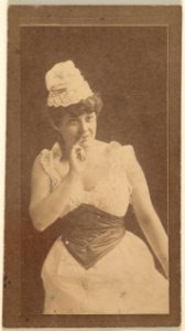 Actress holding finger up to lips, from the Actresses series (N668) MET DPB869893