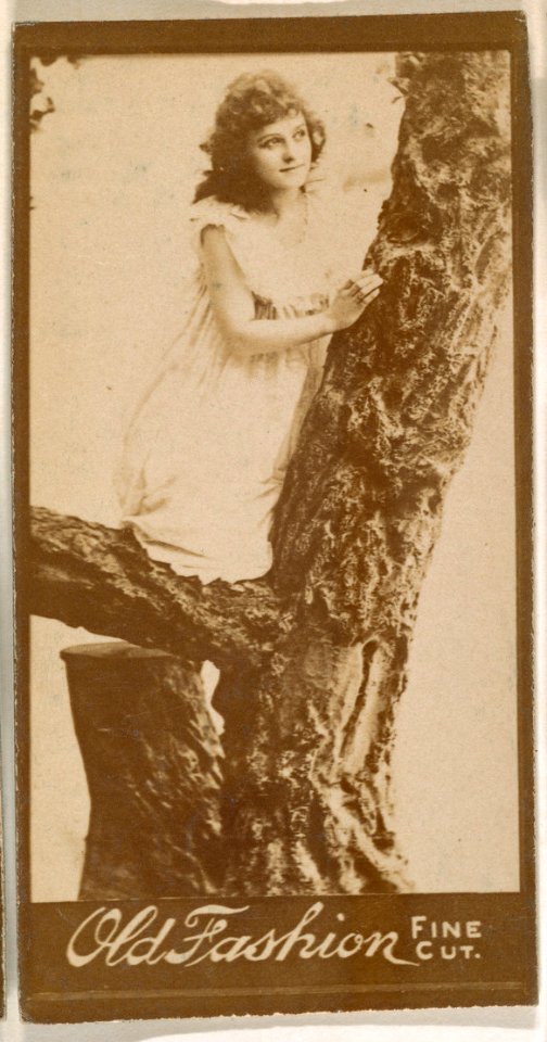 Actress climbing tree, from the Actresses series (N664) promoting Old Fashion Fine Cut Tobacco MET DPB869738