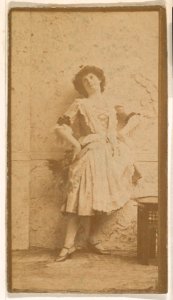 Actress leaning against wall, from the Actresses series (N664) promoting Old Fashion Fine Cut Tobacco MET DPB869662