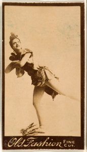 Actress holding leg aloft, from the Actresses series (N664) promoting Old Fashion Fine Cut Tobacco MET DPB869653