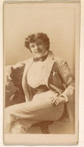 Actress dressed in pinstripe suit, from the Actresses series (N245) issued by Kinney Brothers to promote Sweet Caporal Cigarettes MET DP859958