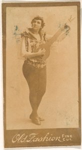 Actress playing mandolin and smoking cigarette, from the Actresses series (N664) promoting Old Fashion Fine Cut Tobacco MET DPB869716