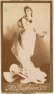 Actress holding metal staff, from the Actresses series (N664) promoting Old Fashion Fine Cut Tobacco MET DPB869725