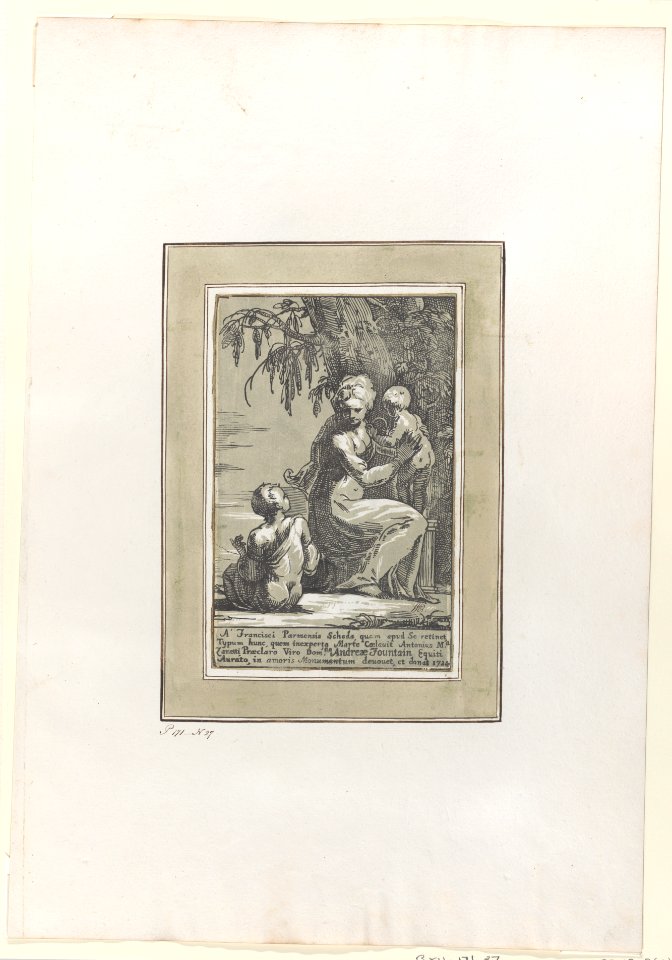 A Woman Standing at the Foot of a Tree Holding an Infant, with a Seated Boy Met DP886523
