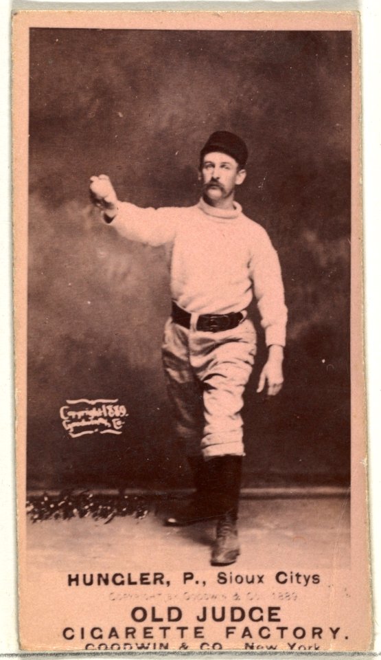 Al C. Hungler, Pitcher, Sioux City Corn Huskers, from the Old Judge series (N172) for Old Judge Cigarettes MET DP846454