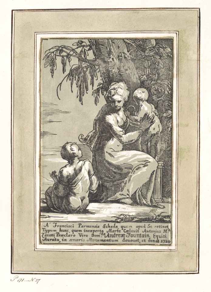 A Woman Standing at the Foot of a Tree Holding an Infant, with a Seated Boy Met DP887817