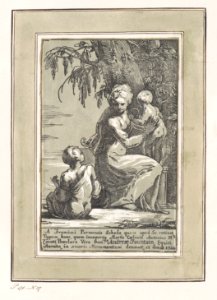 A Woman Standing at the Foot of a Tree Holding an Infant, with a Seated Boy Met DP887817