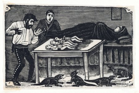 A woman who gave birth to three children and four animals MET DP868000