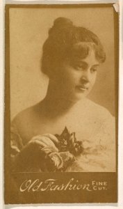 Actress holding rose, from the Actresses series (N664) promoting Old Fashion Fine Cut Tobacco MET DPB869456