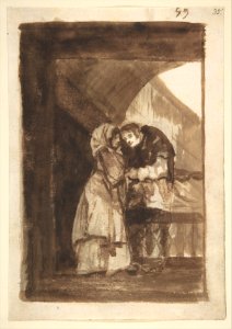 A Woman Whispering to a Priest MET DP800214