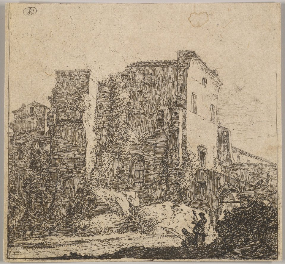 A Woman Spinning and a Fisherman MET DP828626