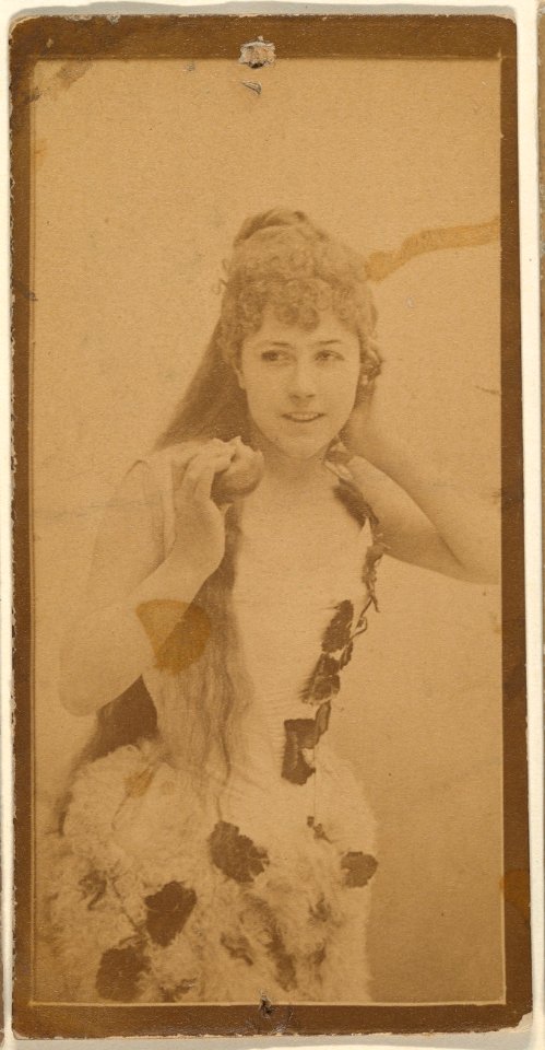 Actress holding apple, from the Actresses series (N668) MET DPB869906