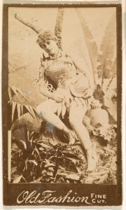 Actress leaning against prop tree, from the Actresses series (N664) promoting Old Fashion Fine Cut Tobacco MET DPB869676