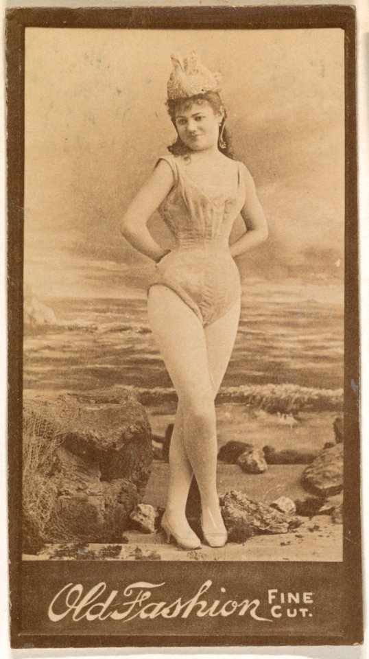 Actress in studio seaside scene, from the Actresses series (N664) promoting Old Fashion Fine Cut Tobacco MET DPB869713