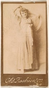 Actress leaning against wall, from the Actresses series (N664) promoting Old Fashion Fine Cut Tobacco MET DPB869774