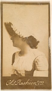 Actress in profile wearing feathered hat, from the Actresses series (N664) promoting Old Fashion Fine Cut Tobacco MET DPB869543