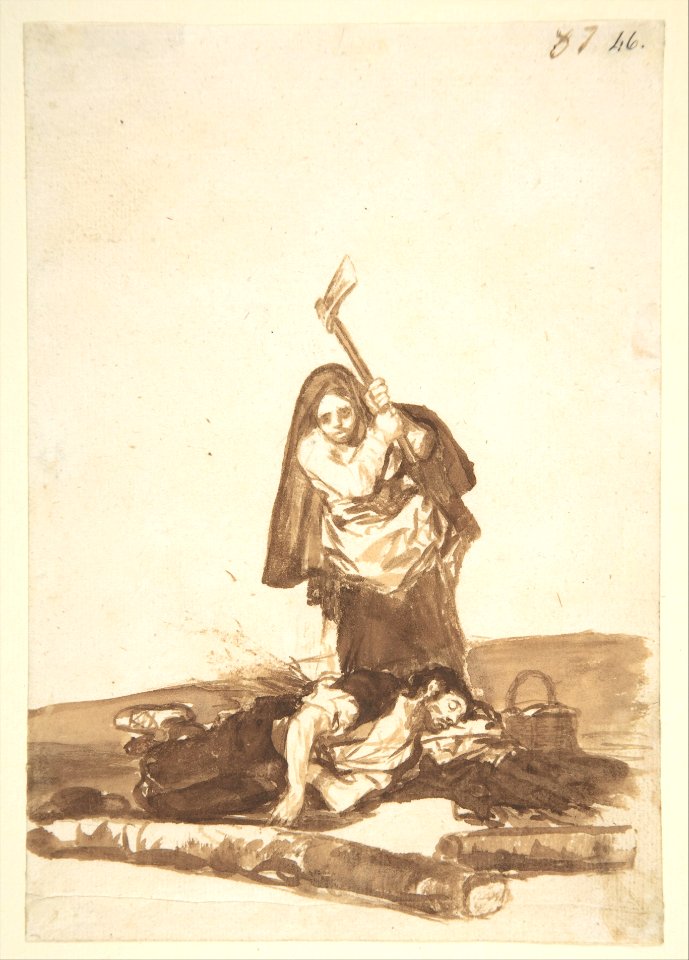 A Woman Murdering a Sleeping Man, from Images of Spain Album (F), 87 MET DP800226