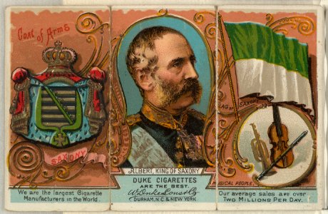 Albert, King of Saxony, from the Rulers, Flags, and Coats of Arms series (N126-2) issued by W. Duke, Sons & Co. MET DPB873904