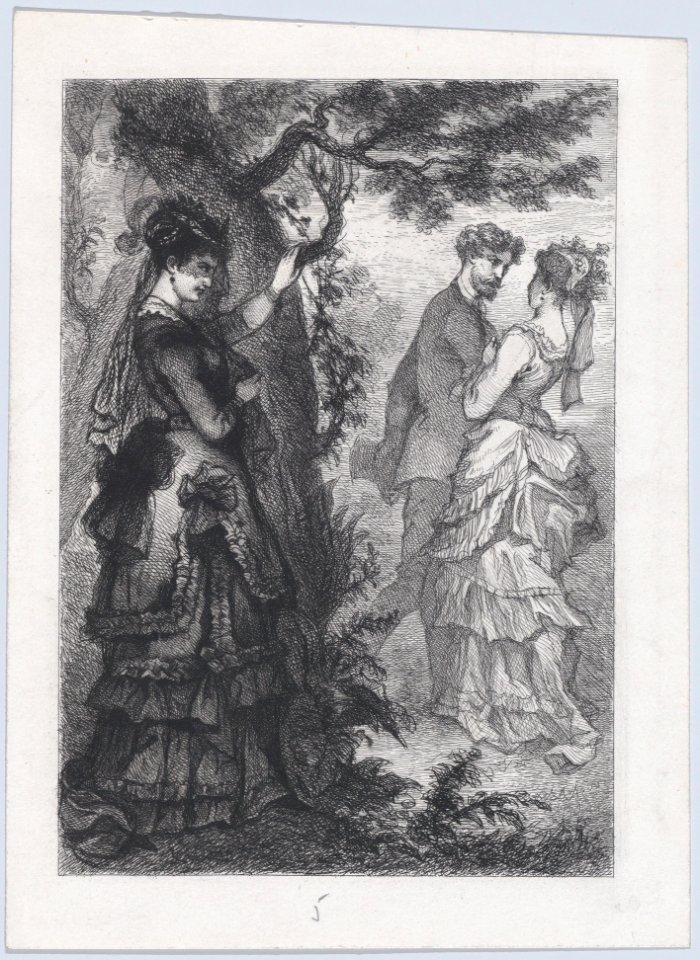 A Woman Watching a Couple from Behind a Tree MET DP874647