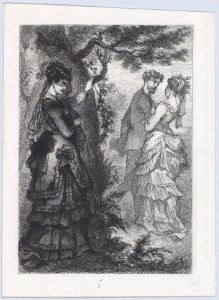 A Woman Watching a Couple from Behind a Tree MET DP874647