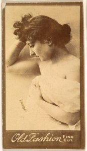 Actress in profile with head resting on hand, from the Actresses series (N664) promoting Old Fashion Fine Cut Tobacco MET DPB869554