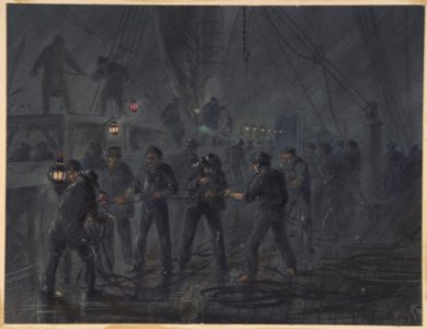 A Night Scene. The Cable Entangled and Nearly Broken, July 18th, 1866 MET DP801237