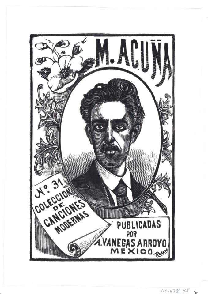 A portrait of Manuel Acuña, illustration for 'Manuel Acuña,' published by Antonio Vanegas Arroyo MET DP869493