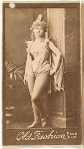 Actress leaning against column, from the Actresses series (N664) promoting Old Fashion Fine Cut Tobacco MET DPB869645