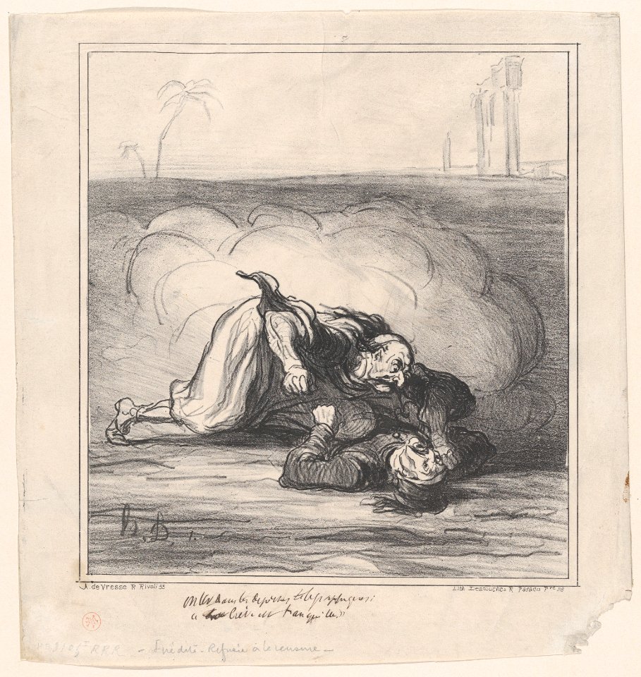A pair of friends, from 'News of the day,' published in Le Charivari, January 21, 1867 MET DP877614