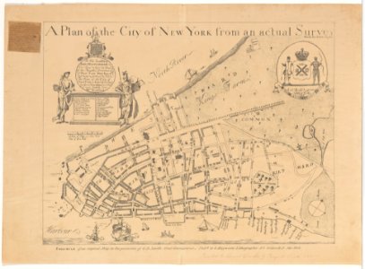 A Plan of the City of New York from an Actual Survey Made by James Lyne, 1728 MET DP210604