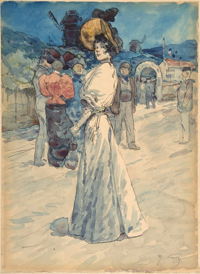 A Parisienne Outside the Moulin de la Galette MET DP808374
