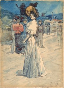 A Parisienne Outside the Moulin de la Galette MET DP808374