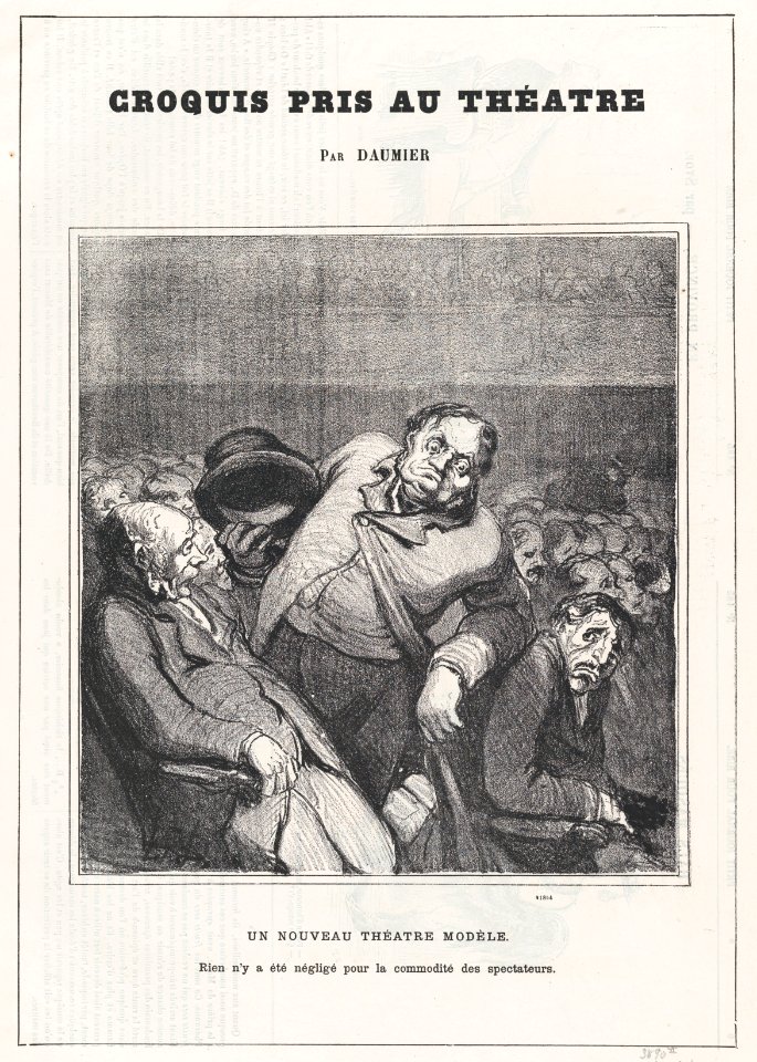 A new theater model, from 'Theater sketches,' published in Le Petit Journal pour Rire, January 30, 1864 MET DP876878