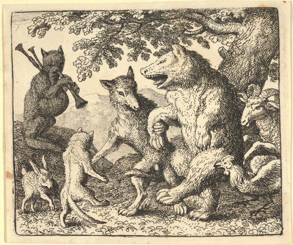 A Party in Honor of the Bear and the Wolf from Hendrick van Alcmar's Renard The Fox MET DP837727