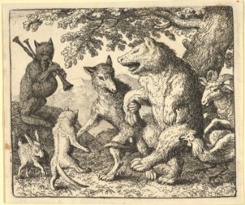 A Party in Honor of the Bear and the Wolf from Hendrick van Alcmar's Renard The Fox MET DP837727