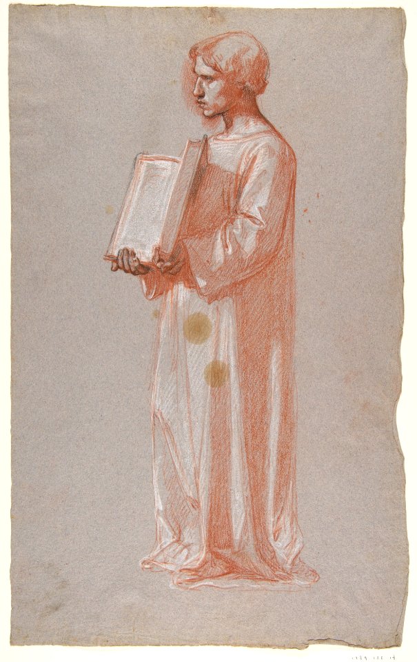 Acolyte with Open Book (middle register; study for wall paintings in the Chapel of Saint Remi, Sainte-Clotilde, Paris, 1858) MET DP812047