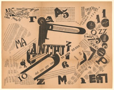 A Tumultuous Assembly. Numerical Sensibility (Une Assemblée tumultueuse. Sensibilité numérique) published in Les mots en liberté futuristes MET DP371750