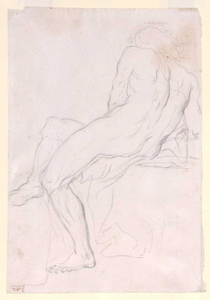 Academy Sketch of a Seated Male Figure. Met DP889924